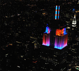 Empire State Building LED- Licht-Show inszeniert Halloween
